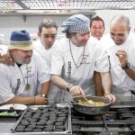 De izda. a dcha., Sergio Fernández, Hormaechea, Rubén Ortiz, Firo Vázquez, José Carlos Arce, Bargueño y Tumbarello