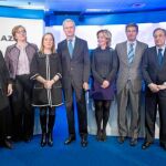 En la imagen, Jaime García-Legaz, Elvira Rodríguez, Carmen Martínez Castro, Ana Pastor, Pedro Morenés, Esperanza Aguirre, Rafael Catalá, Florentino Pérez, Margarita Robles y Fernando Grande-Marlaska