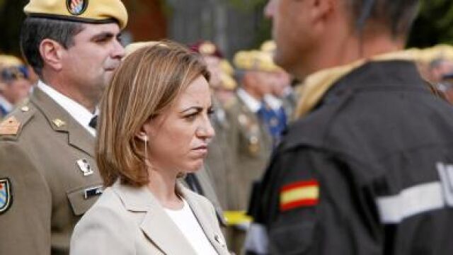 Chacón, ayer, durante el acto de celebración del día institucional de la UME