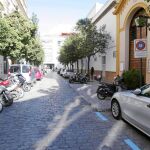 Zona azul en el centro de la ciudad