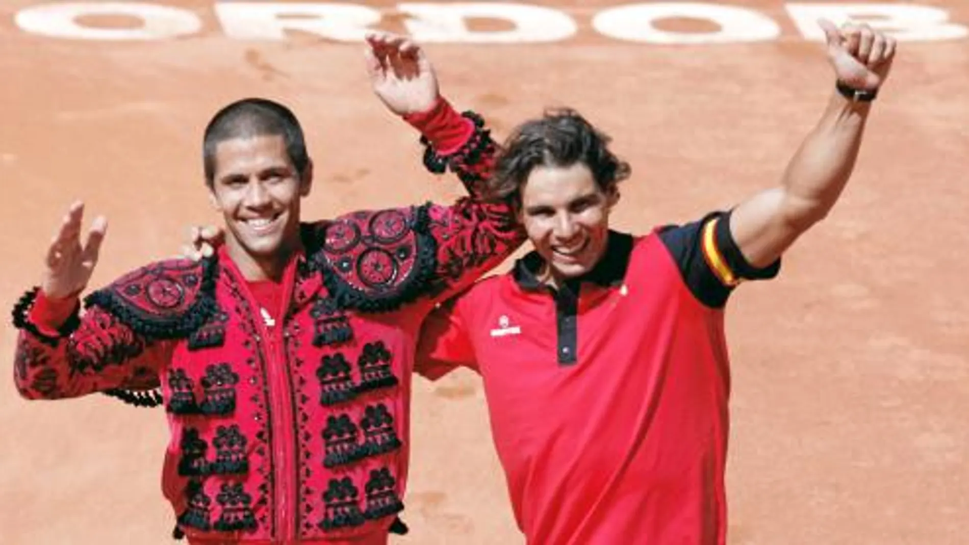 Verdasco y Nadal, en una eliminatoria de la Davis en Córdoba