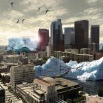 Recreación de Los Ángeles entre icebergs, por Victor Hadjikyriacou.