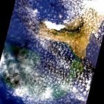 La mancha volcánica tiene ya un diámetro mayor que el de la propia isla, como muestra el satélite