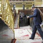 Alfredo Pérez Rubalcaba sí acudió ayer a la sesión del Congreso de los Diputados para contestar al ministro de Hacienda, Cristóbal Montoro, que presentaba los Presupuestos Generales del Estado
