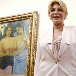 La baronesa acudió a la presentación de la muestra que celebra los 20 años del Museo Thyssen. «Soy como los cuadros, estoy por encima de todo», dijo