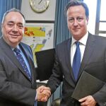 El ministro principal de Escocia, Alex Salmond y David Cameron
