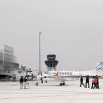 Imagen del Aeropuerto Internacional de la Región de Murcia, el día que se llevaron a cabo los vuelos de calibración de la pista de aterrizaje