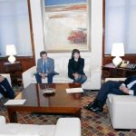 Pedro Antonio Sánchez, Francisco Jódar, Isabel María Sánchez y Ramón Luis Valcárcel durante la reunión