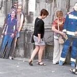 En Andoain, Bildu sacó a la calle foto, en tamaño real, de los presos etarras