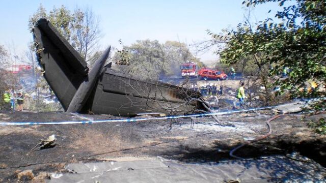 Estado en el que quedó el avión de Spanair siniestrado en agosto de 2008