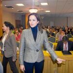 La consejera de Agricultura, Silvia Clemente, junto con el responsable de COAG, Aurelio Pérez, en Salamanca