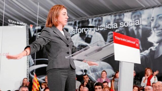 Carme Chacón ofreció ayer un mitin en Mataró