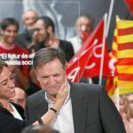 La candidata del PSC hizo un mitin ayer en Tarragona acompañada por Marcelino Iglesias
