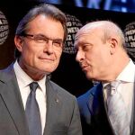 Artur Mas y José Ignacio Wert, juntos anoche en Barcelona durante la entrega del Premio Planeta