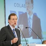 Rajoy, ayer, en la Asamblea de la Asociación de Autónomos