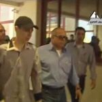 Imagen de la tv egipcia durante la puesta en libertad del soldado Shalit