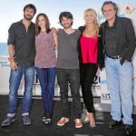 Hugo Silva, Aura Garrido, Oriol Paulo, Belén Rueda y José Coronado, el equipo de «El cuerpo», ayer en el Festival de Sitges