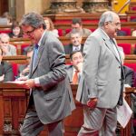 Mas y Nadal, ayer, en un instante del debate de política general