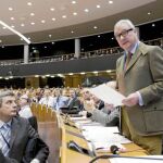El presidente de Murcia y del Comité de las Regiones, Valcárcel, durante una intervención en Bruselas
