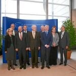 Martin Schulz, Herman Van Rompuy y Ramón Luis Valcárcel (centro) en la inauguración de los «Open Days»