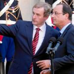 El presidente francés, François Hollande, durante su comparecencia de ayer junto al premier irlandés, Ensa Kenny