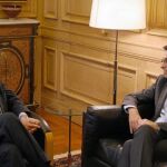 El alcalde Xavier Trias junto al presidente del grupo municipal del PSC, Jordi Martí