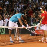 David Ferrer saluda a Del Potro al terminar el partido