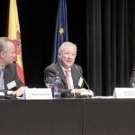 Alberto Fabra, Ramón Luis Valcárcel y Marek Wozniak, ayer durante la celebración de las jornadas en la Comunidad Valenciana