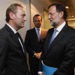 El presidente Fabra junto a Mariano Rajoy ayer tras la reunión del Comité Ejecutivo Nacional