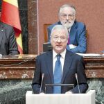 El presidente de la Comunidad, Ramón Luis Valcárcel, ayer durante su comparecencia en la Asamblea