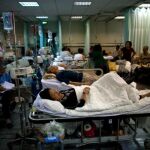 Enfermos de malaria en un hospital chino