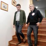 Ángel Hernández y Agustín Prieto antes de valorar la jornada de protesta