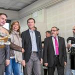 Núñez Feijóo y Sánchez-Camacho fueron recibidos por un grupo de gaiteros en el Centro Galego de Barcelona