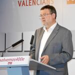 Ximo Puig, secretario general del PSPV, en rueda de prensa