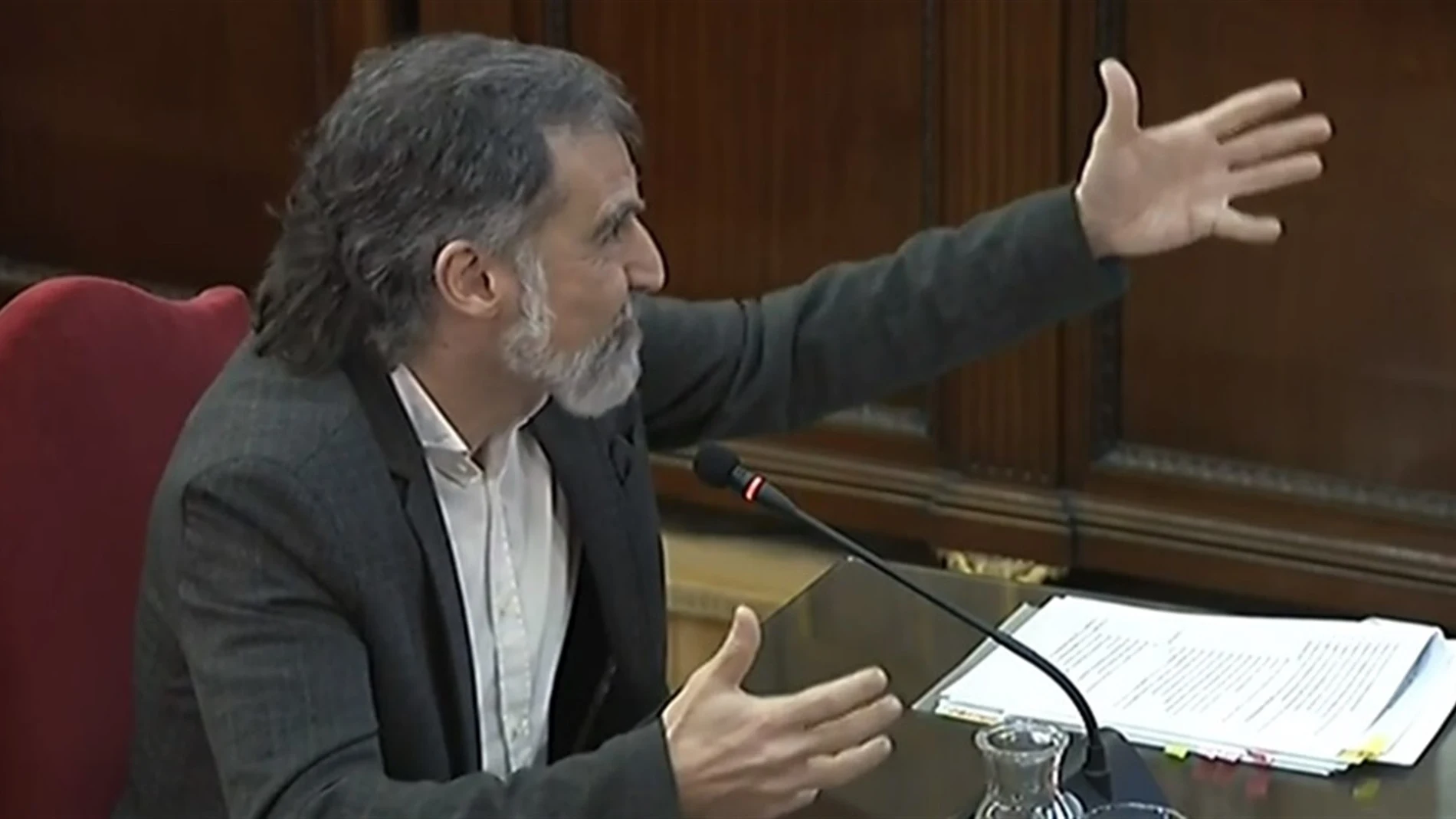 Cuixart en un momento del juicio del 1-O