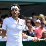 Feliciano López, durante un partido en Wimbledon