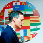 El presidente del Gobierno, Pedro Sánchez, minutos antes de comparecer ante los medios al finalizar la cumbre europea en Bruselas
