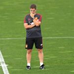 Robert Moreno, en un entrenamiento de la selección
