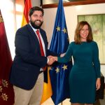 El presidente de la Comunidad, Fernando López Miras, hoy con la alcaldesa de Cartagena, Ana Belén Castejón