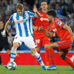 Odegaard en el último encuentro de Liga frente al Getafe
