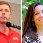 Larrison Campbell (der.) pidió seguir al candidato republicano Robert Foster en un viaje durante su campaña / Twitter