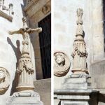 La Policía busca a una persona que ha destrozado la conocida como Cruz de la Inquisición del arquillo del Ayuntamiento de Sevilla, rompiendo los brazos del crucifijo, que recuerda el último auto de fe celebrado en la Plaza de San Francisco / Foto: Efe