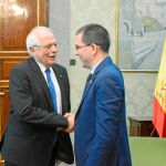 Josep Borrell se reunió ayer en Madrid con su homólogo venezolano, Jorge Arreaza