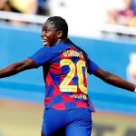 [GRAF6188. BARCELONA, 21/09/2019.- La jugadora del FC Barcelona Oshoala, celebra un gol]