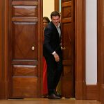 El presidente de Ciudadanos, Albert Rivera, a su salida de la reunión que ha mantenido con el líder del PP, Pablo Casado/Efe