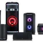 Los altavoces LG XBOOM tienen potencias de hasta 5000W y luces de colores LED con efectos especiales para animar las fiestas.