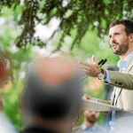 Casado, ayer, en Ávila, donde aseguró que su partido está ya preparado «para todos los escenarios posibles», es decir, para una nueva convocatoria electoral