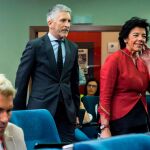 Isabel Celaá y Fernando Grande-Marlaska en la rueda de prensa posterior al Consejo de ministros.
