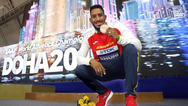 Orlando Ortega, con la medalla de bronce en el pasado Mundial