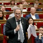El president de la Generalitat, Quim Torra, ayer en el Parlament